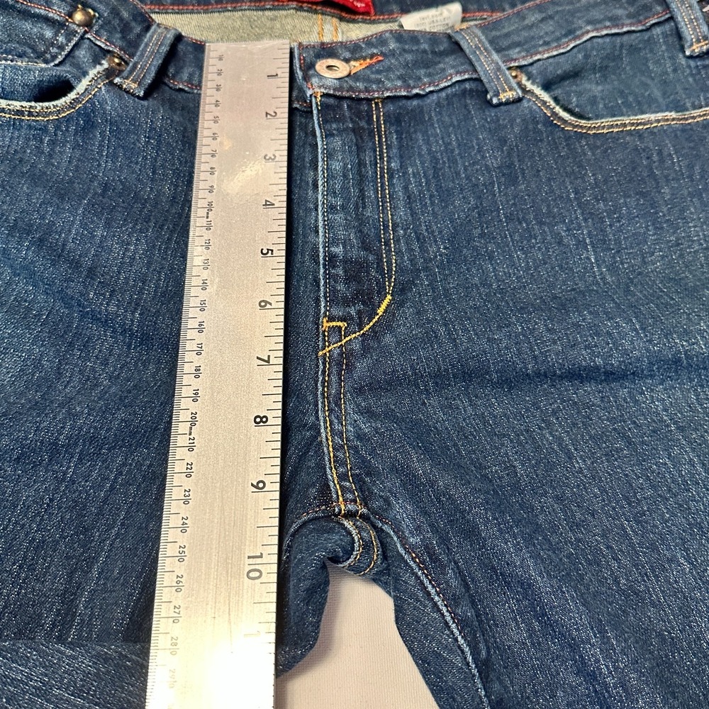 Levis 572 Flare Jeans Mens 12M Dark‎ Wash Distressed Low Rise Denim (34x30) - Picture 7 of 12